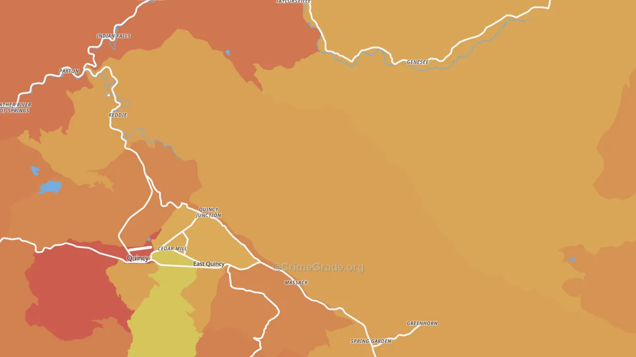 Plumas County, CA Map of Murder Rates