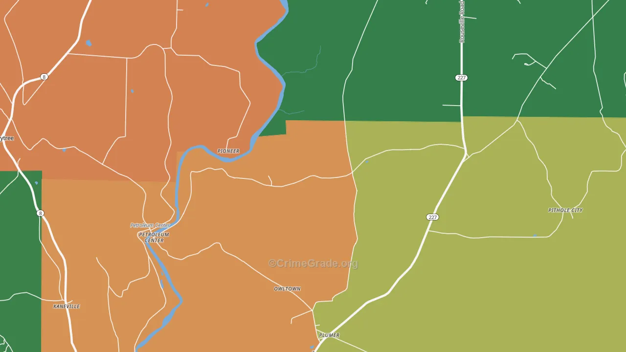 Plumer, PA Map of Murder Rates