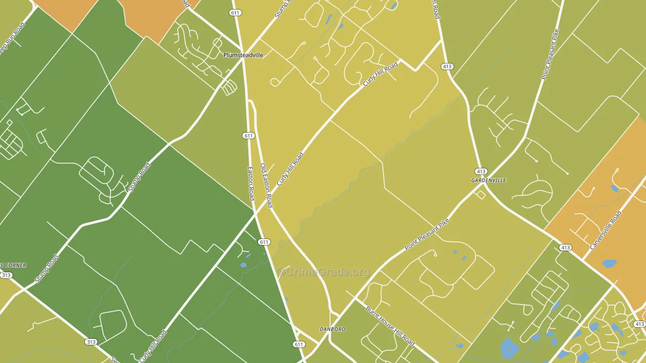 Plumsteadville, PA Map of Murder Rates