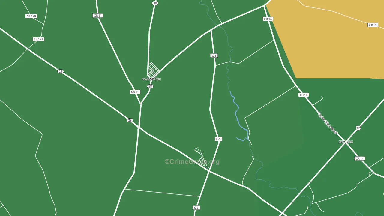 Plumwood, OH Map of Murder Rates