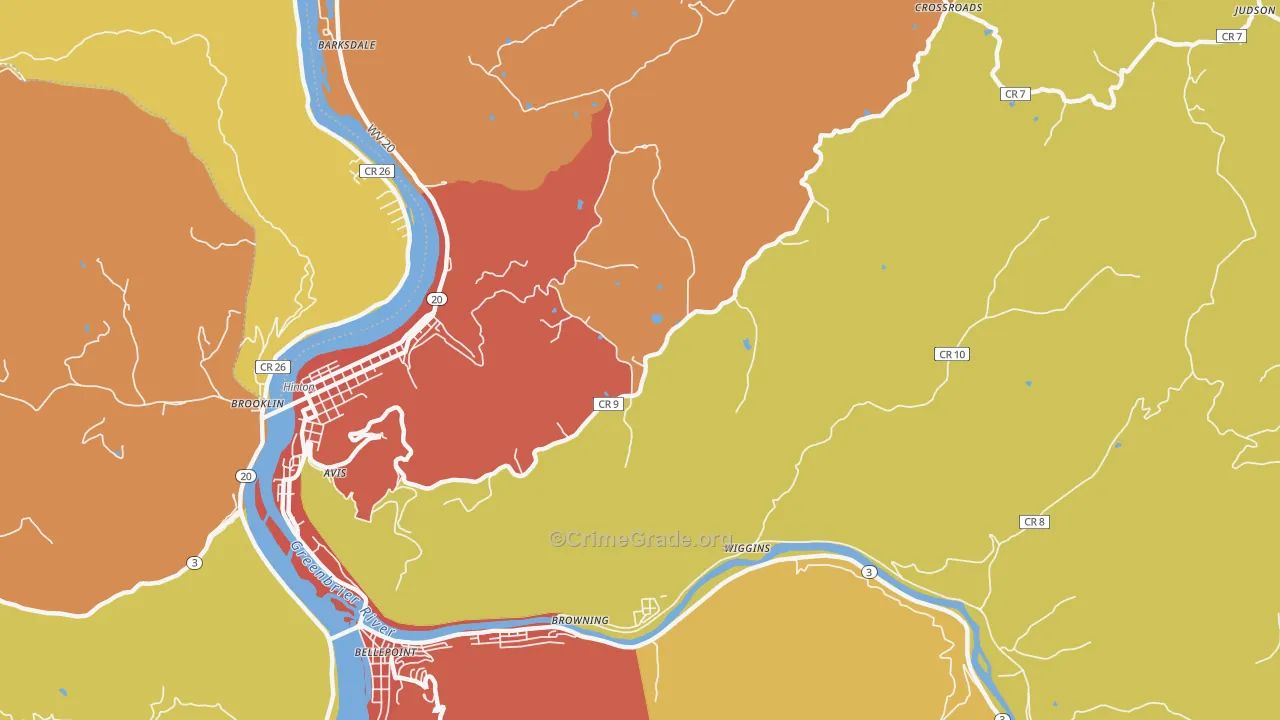 Pluto, WV Map of Murder Rates