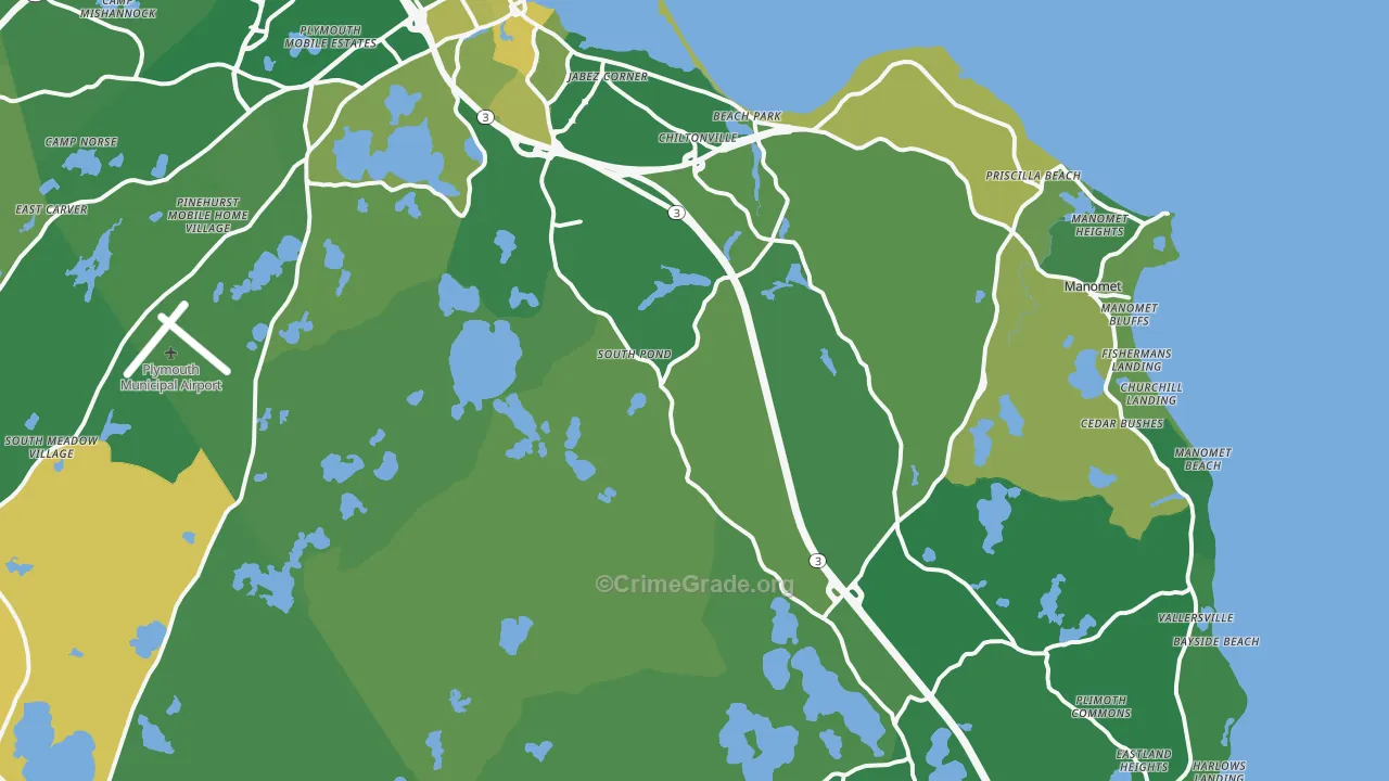 Plymouth, MA Map of Murder Rates