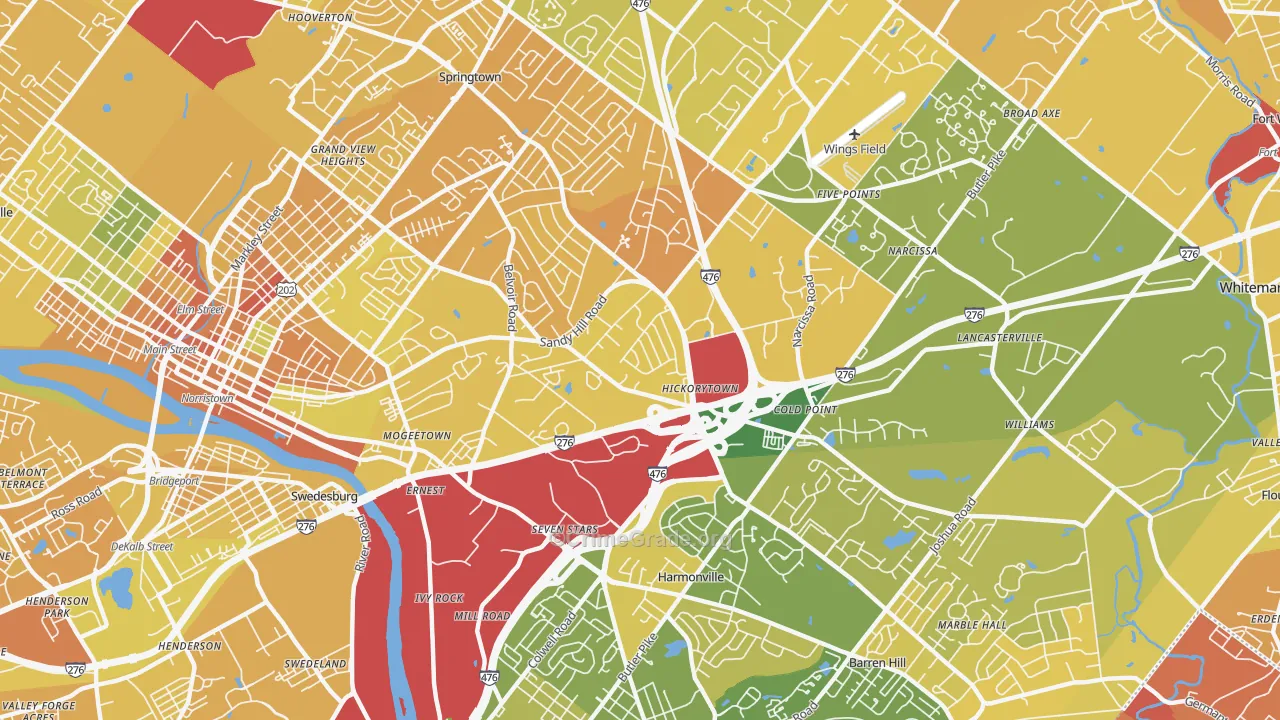 Plymouth Meeting, PA Map of Murder Rates