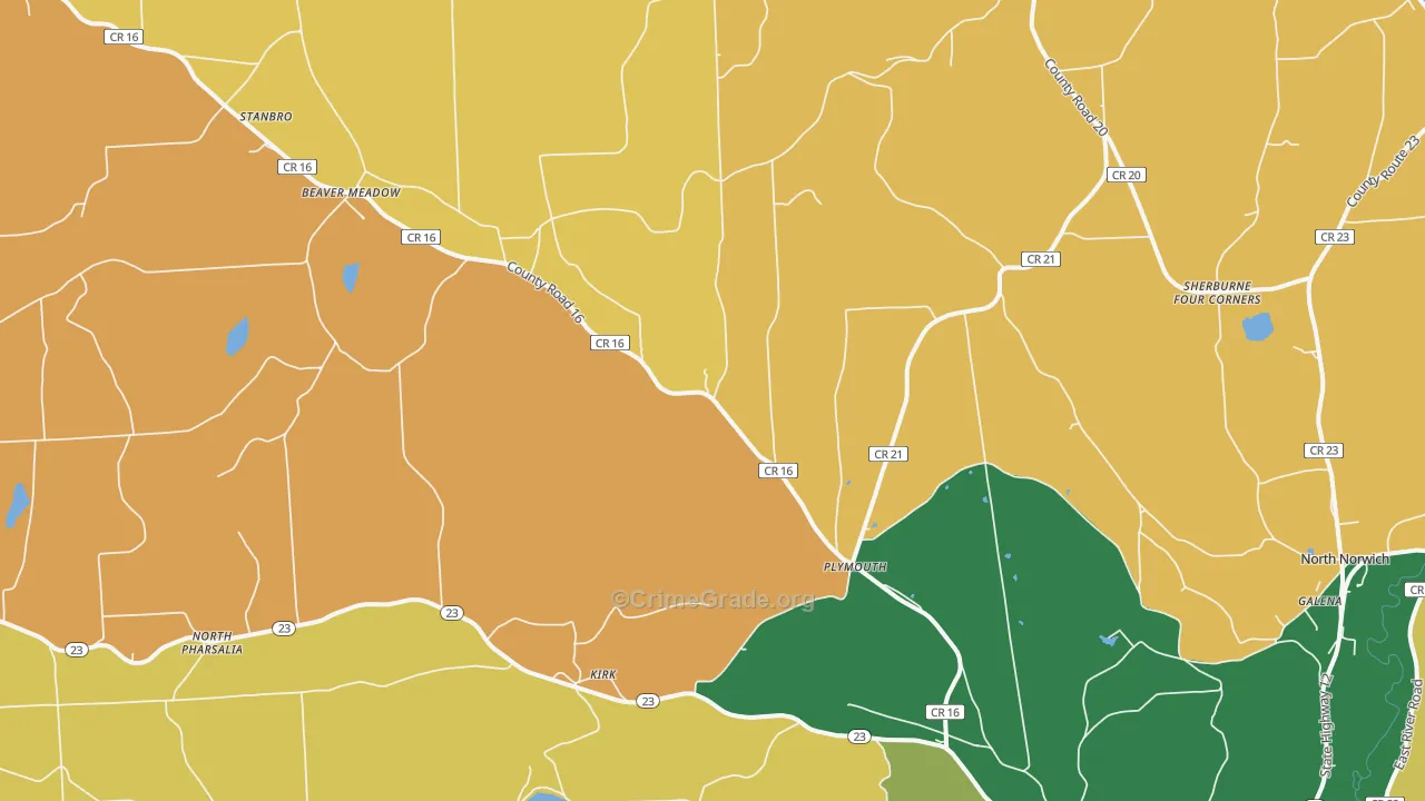 Plymouth, NY Map of Murder Rates