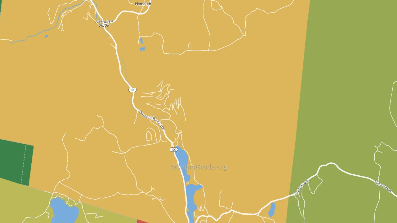 Plymouth, VT Map of Murder Rates