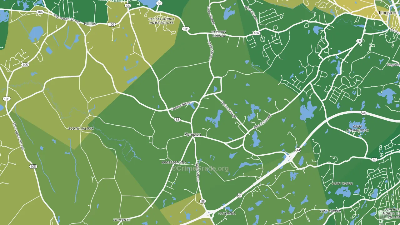 Plympton, MA Map of Murder Rates