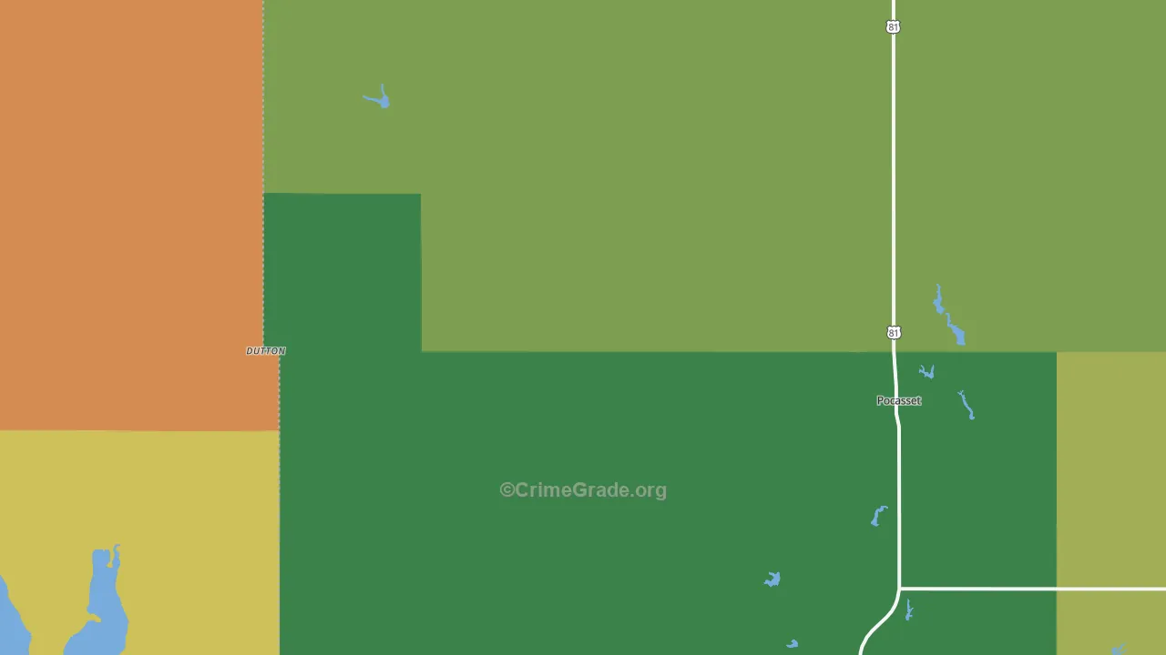 Pocasset, OK Map of Murder Rates