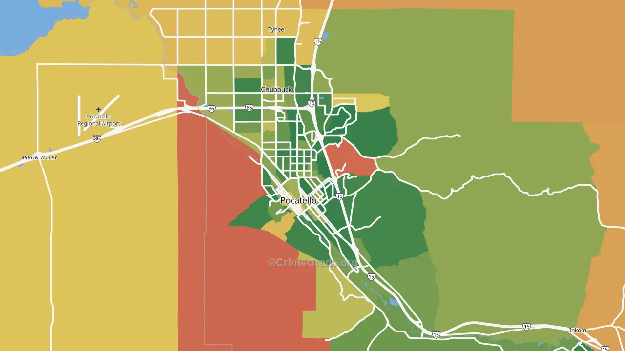 Pocatello, ID Map of Murder Rates