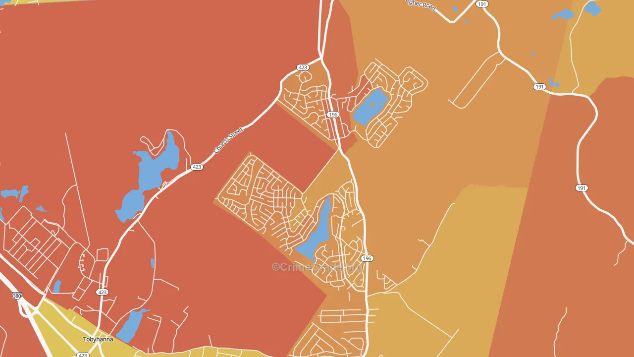 Pocono Country Place, Tobyhanna, PA Map of Murder Rates