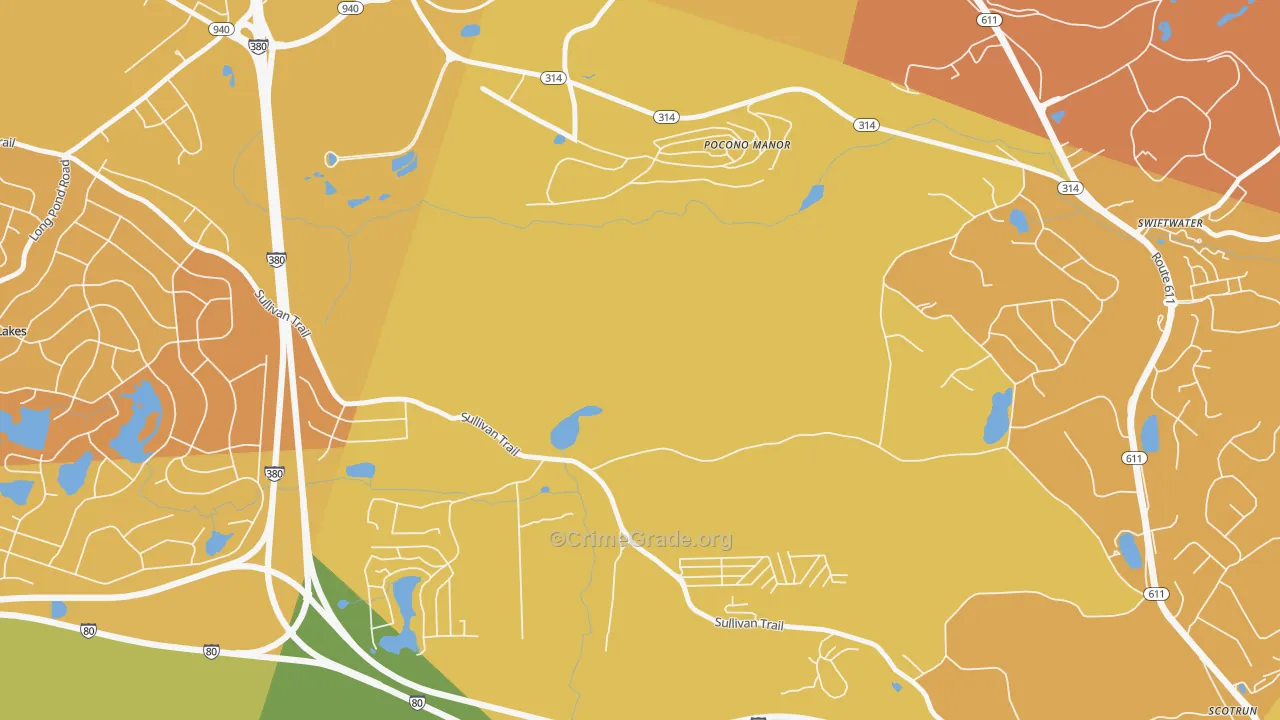 Pocono Manor, PA Map of Murder Rates