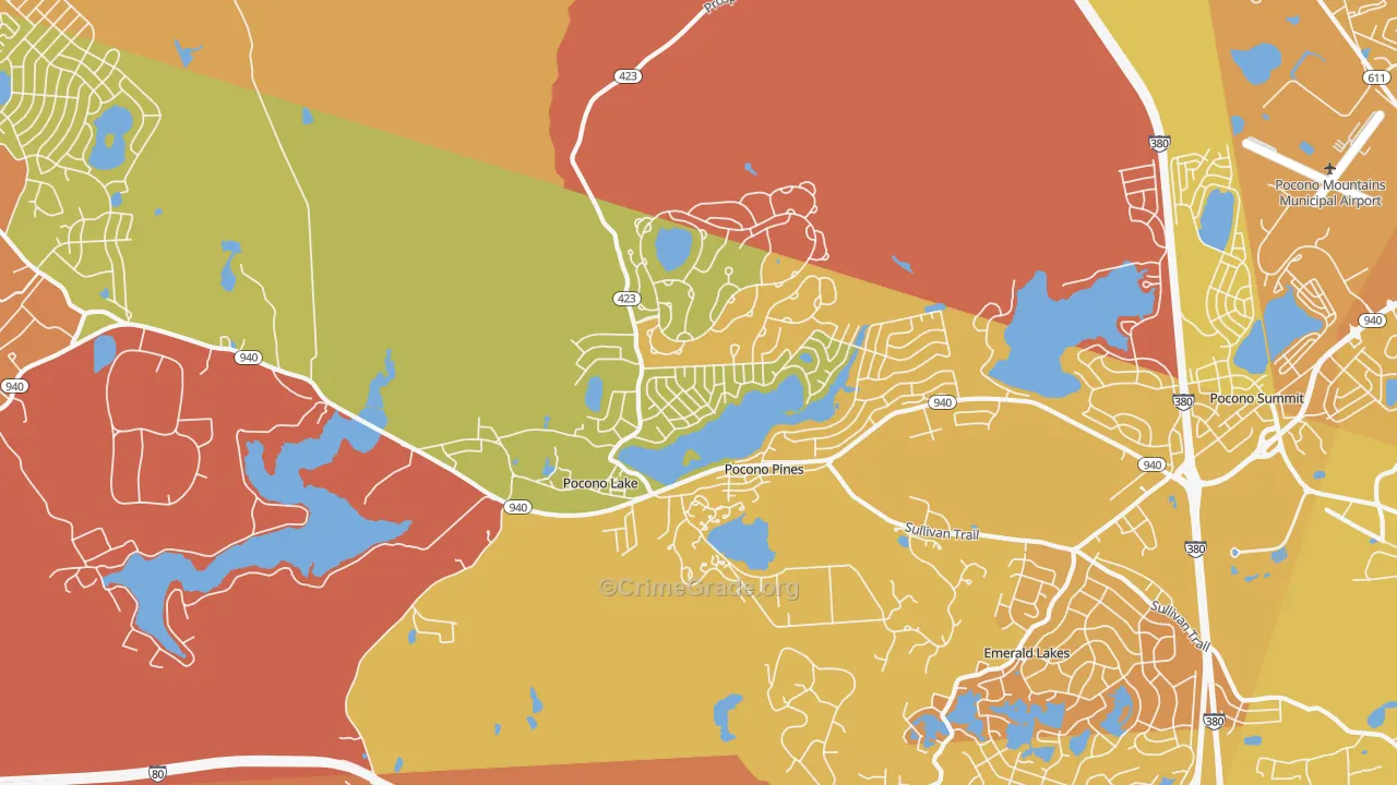 Pocono Pines, PA Map of Murder Rates