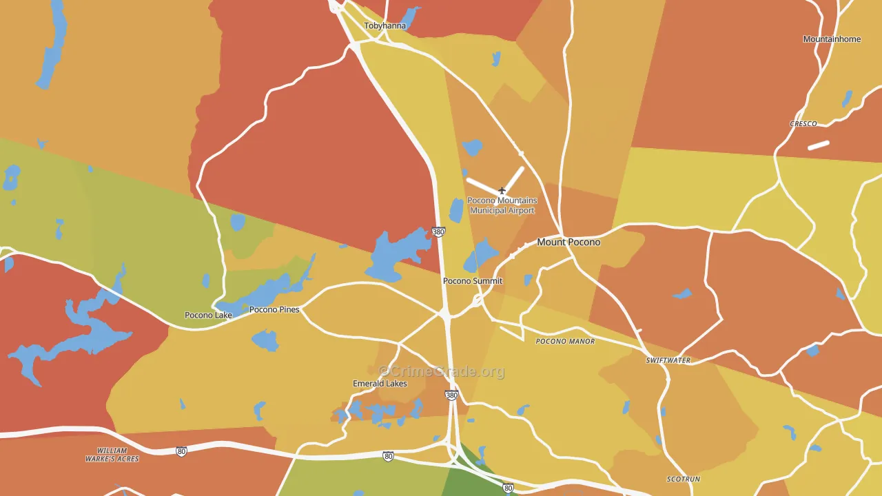Pocono Summit, PA Map of Murder Rates