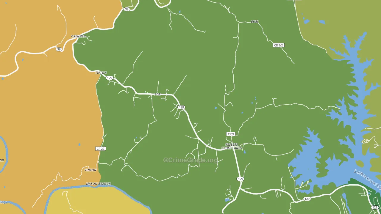 Poe, WV Map of Murder Rates