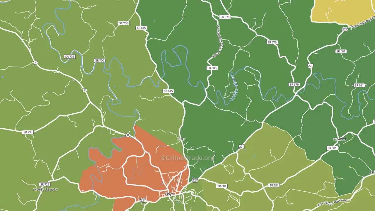 Poff, VA Map of Murder Rates