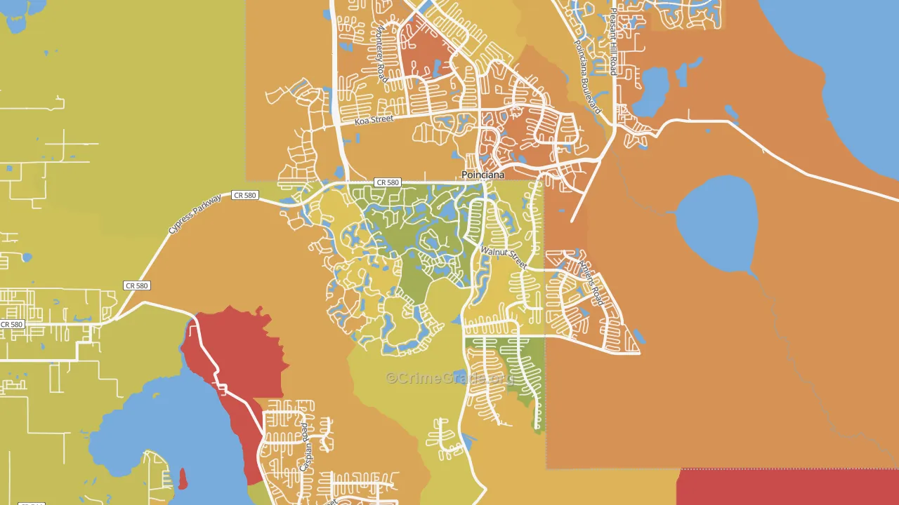 Poinciana, FL Map of Murder Rates