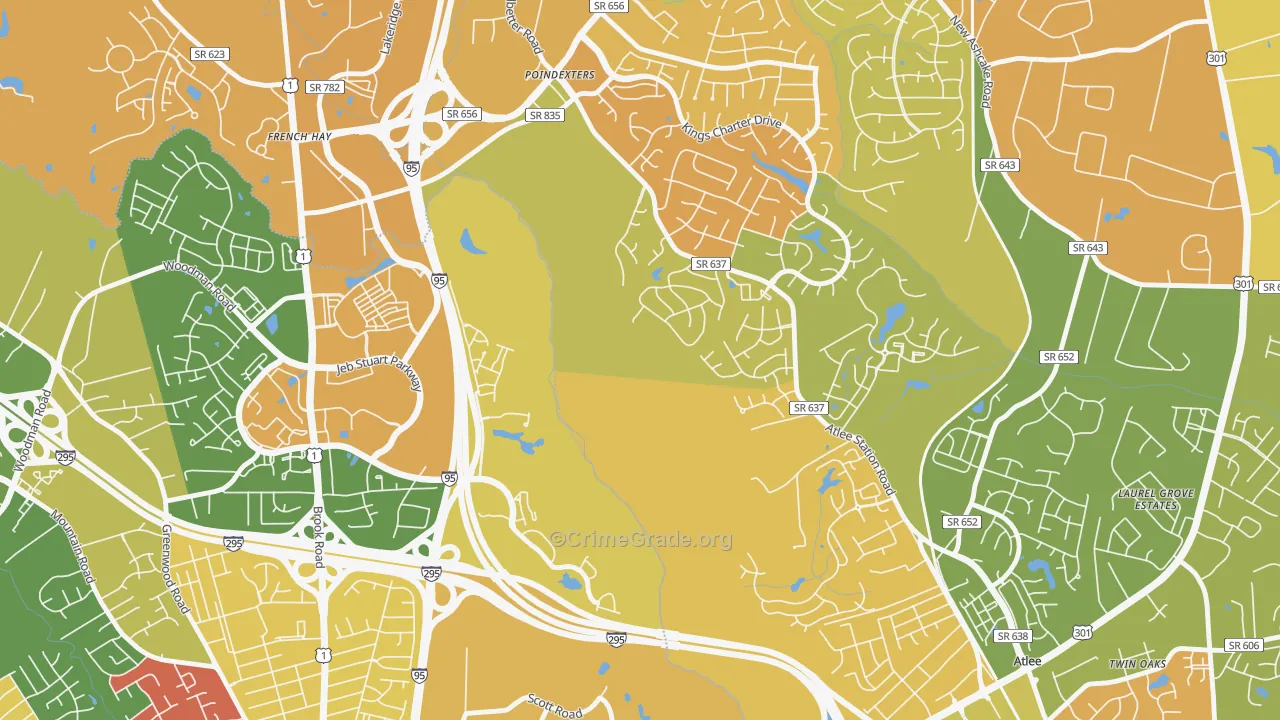 Poindexters, VA Map of Murder Rates