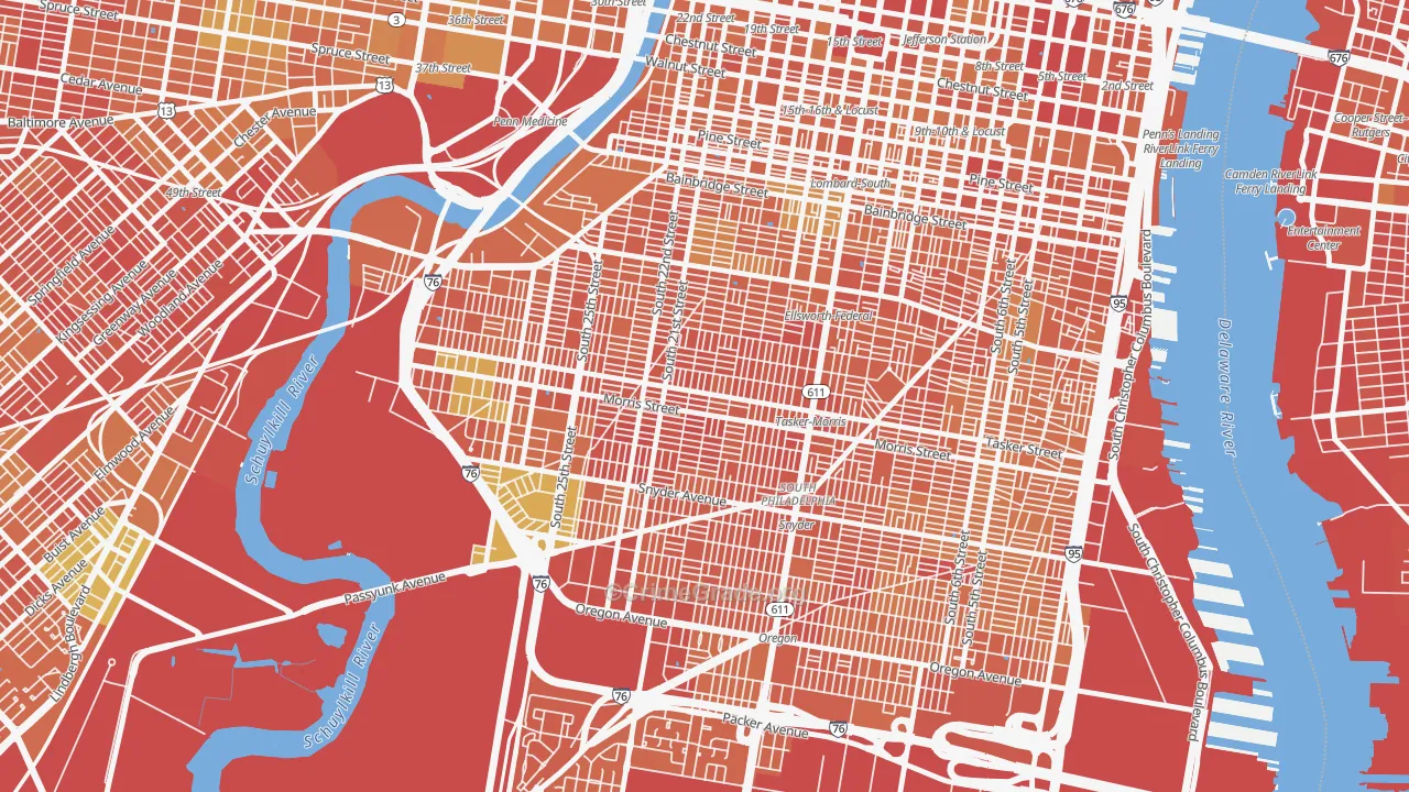 Point Breeze-Philadelphia, Philadelphia, PA Map of Murder Rates