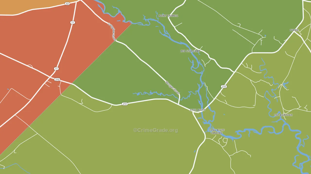 Point Caswell, NC Map of Murder Rates