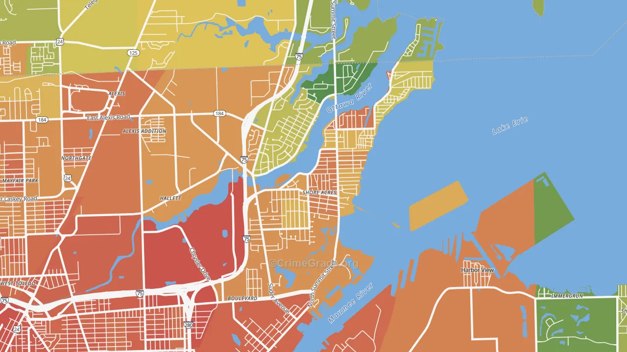 Point Place, Toledo, OH Map of Murder Rates