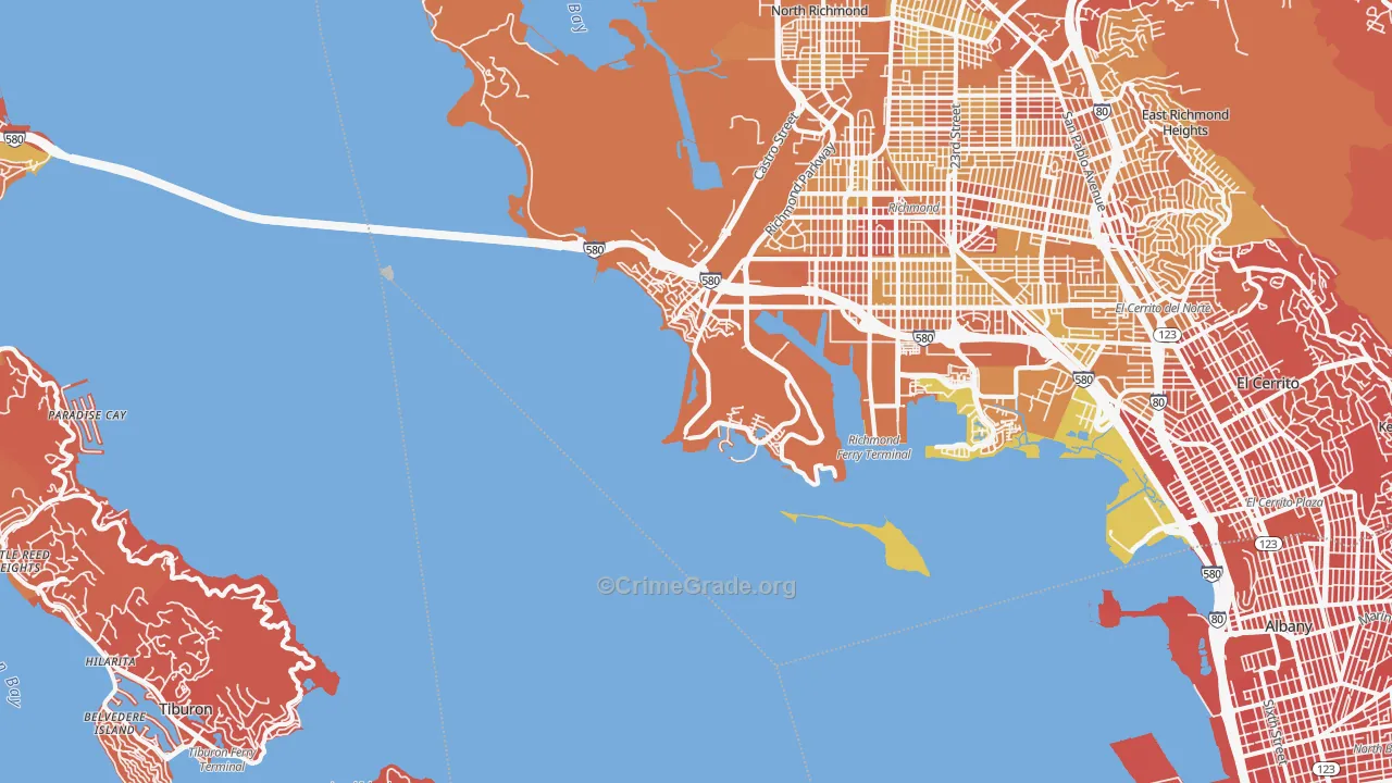 Point Richmond, Richmond, CA Map of Murder Rates