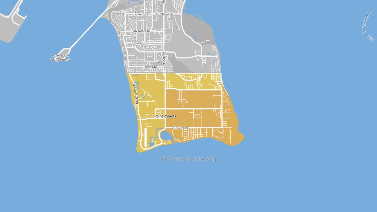 Point Roberts, WA Map of Murder Rates