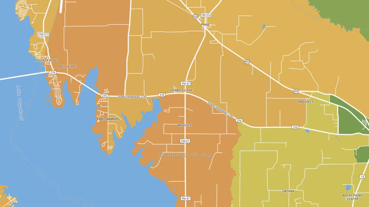 Point, TX Map of Murder Rates
