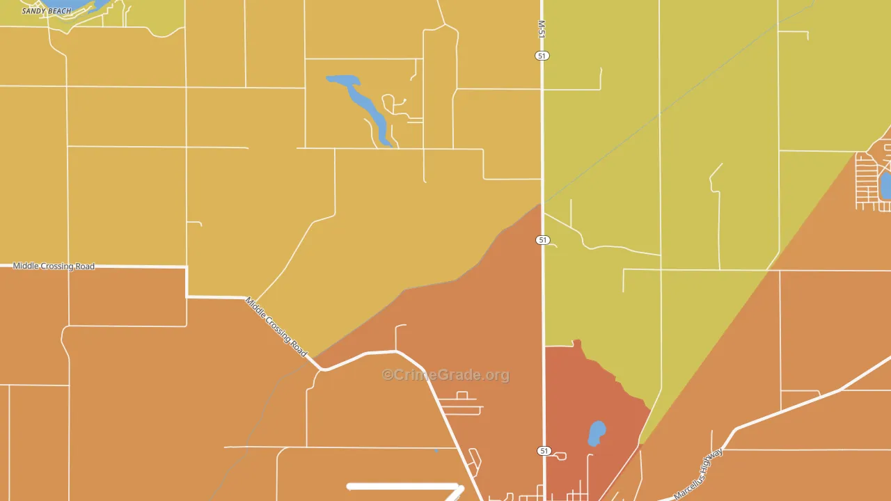 Pokagon, MI Map of Murder Rates