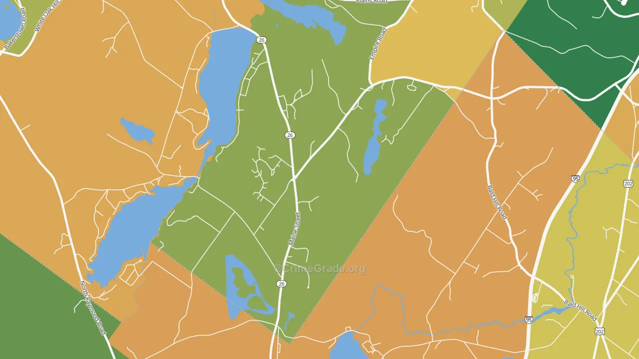 Poland Spring, ME Map of Murder Rates