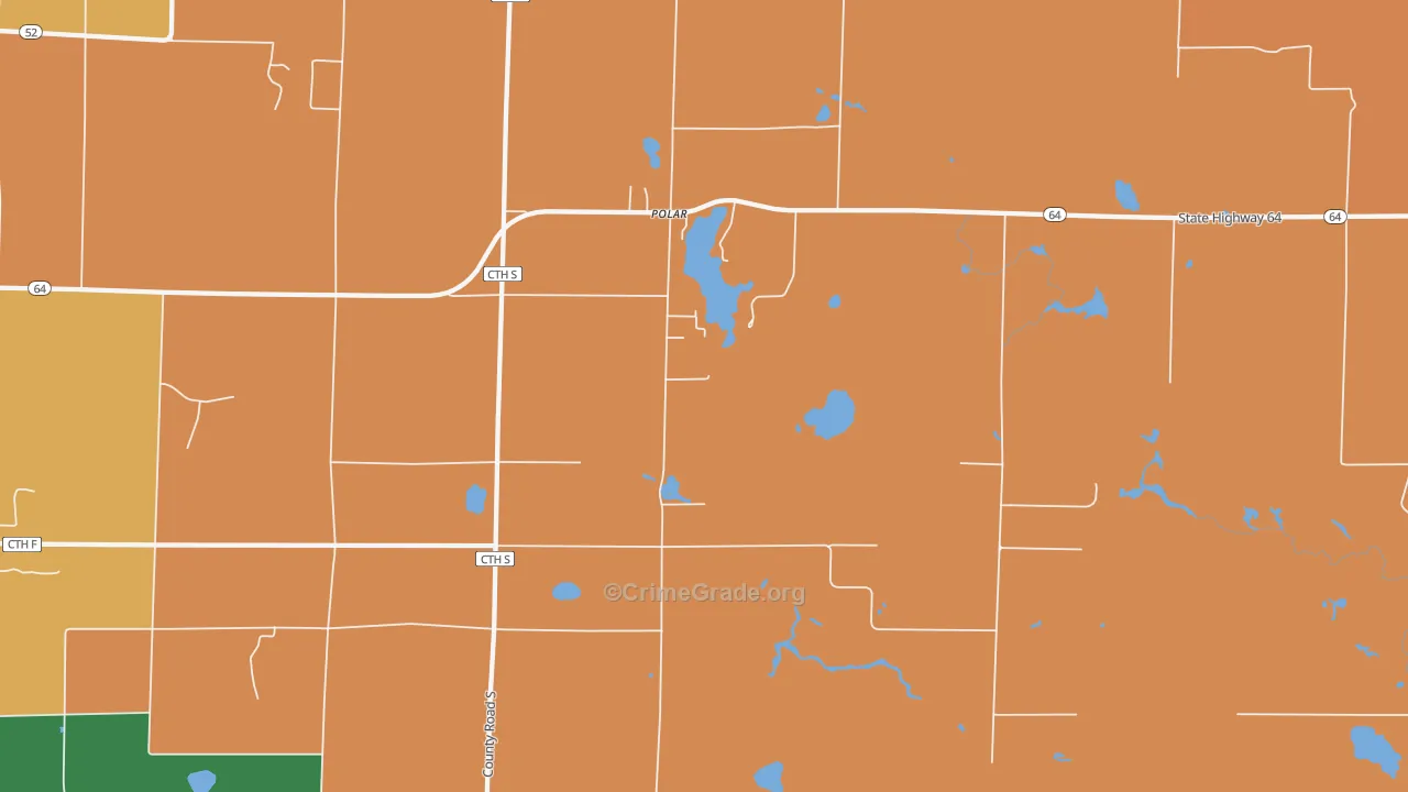 Polar, WI Map of Murder Rates
