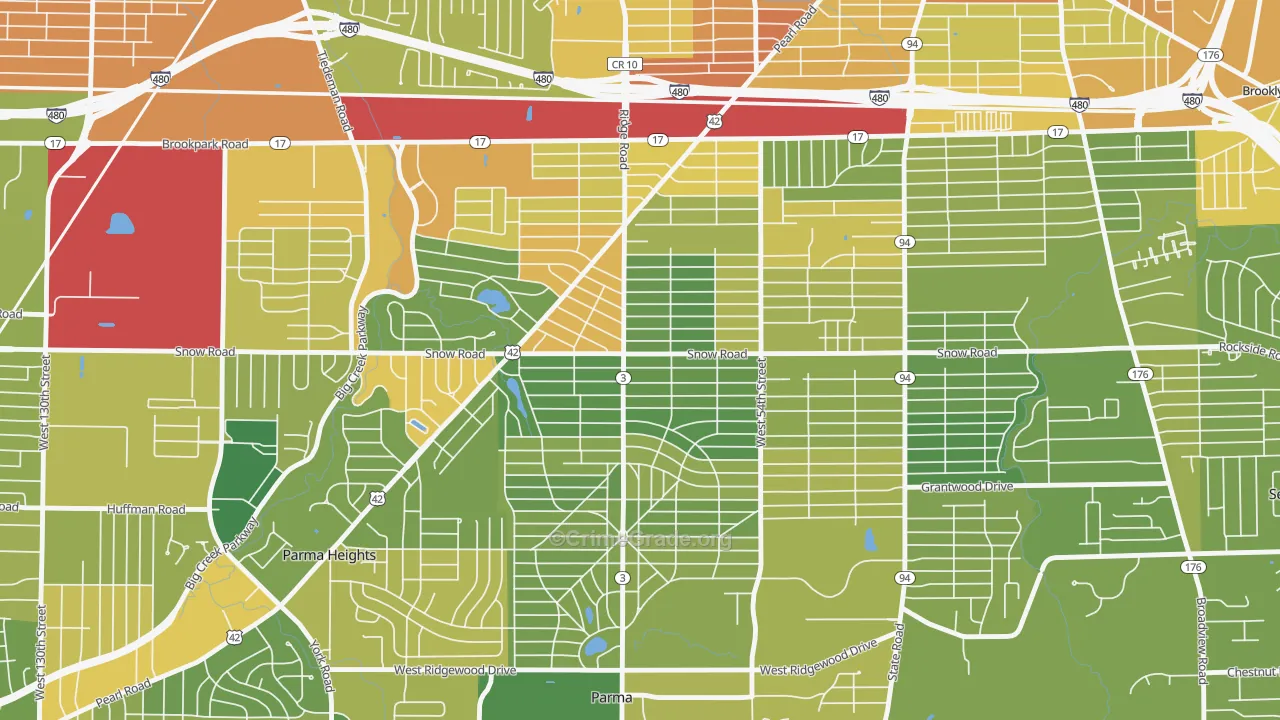 Polish Village, Parma, OH Map of Murder Rates