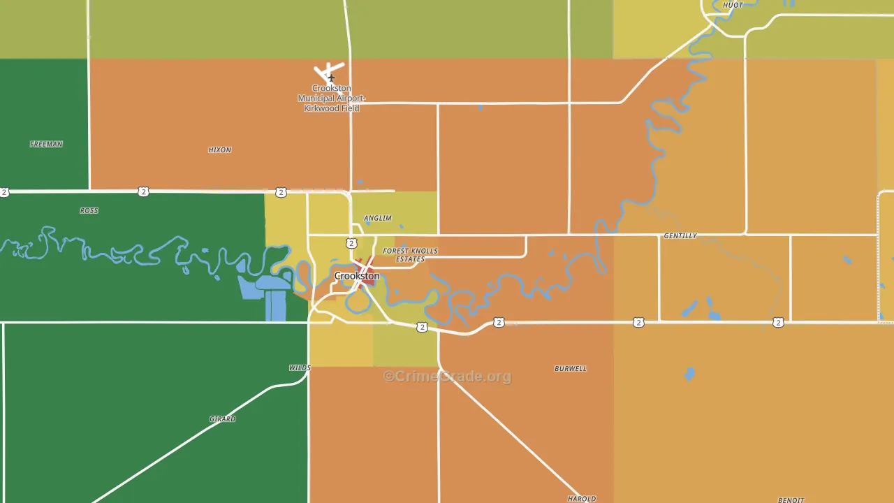 Polk County, MN Map of Murder Rates