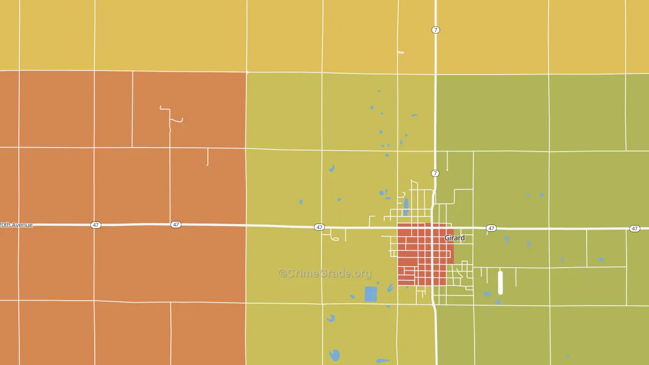 Polk, KS Map of Murder Rates
