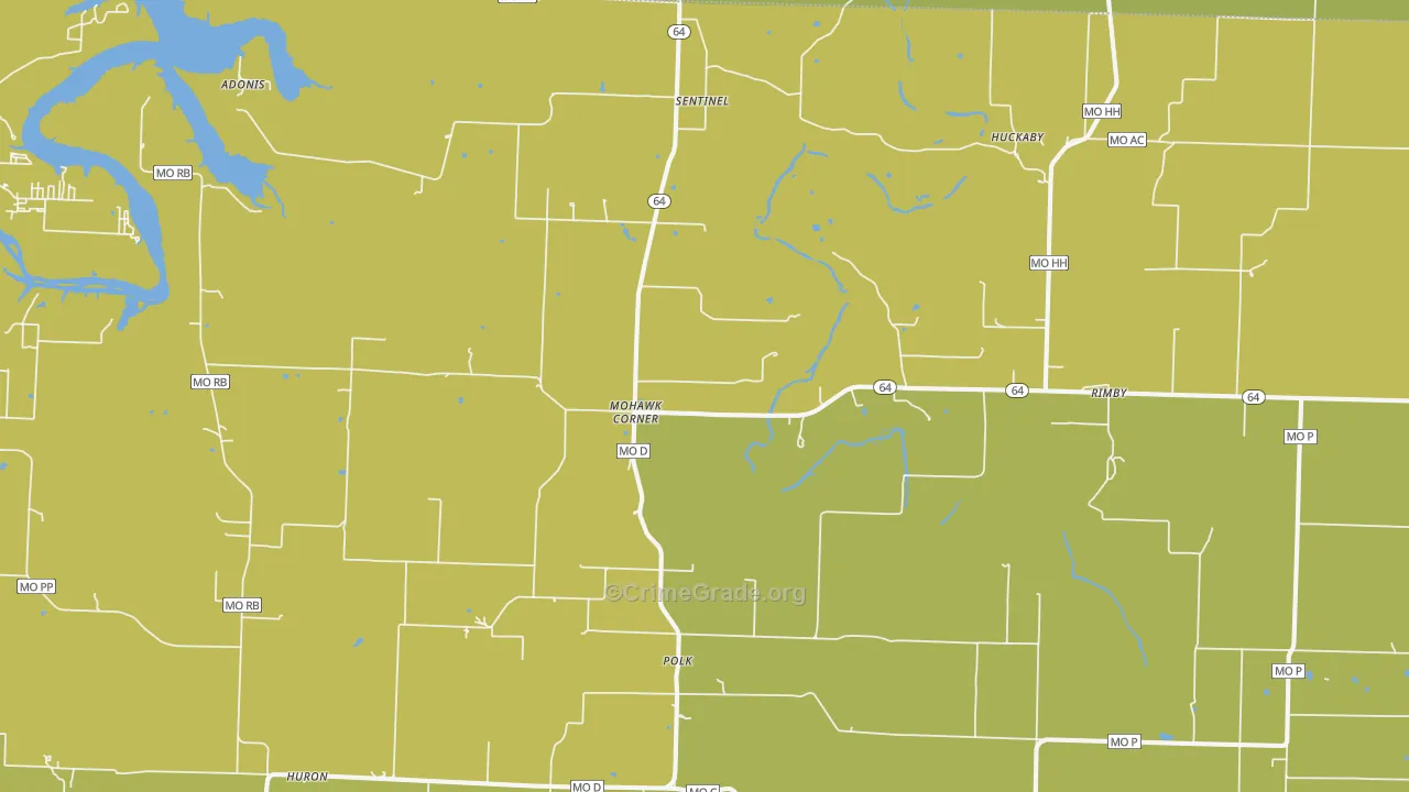 Polk, MO Map of Murder Rates