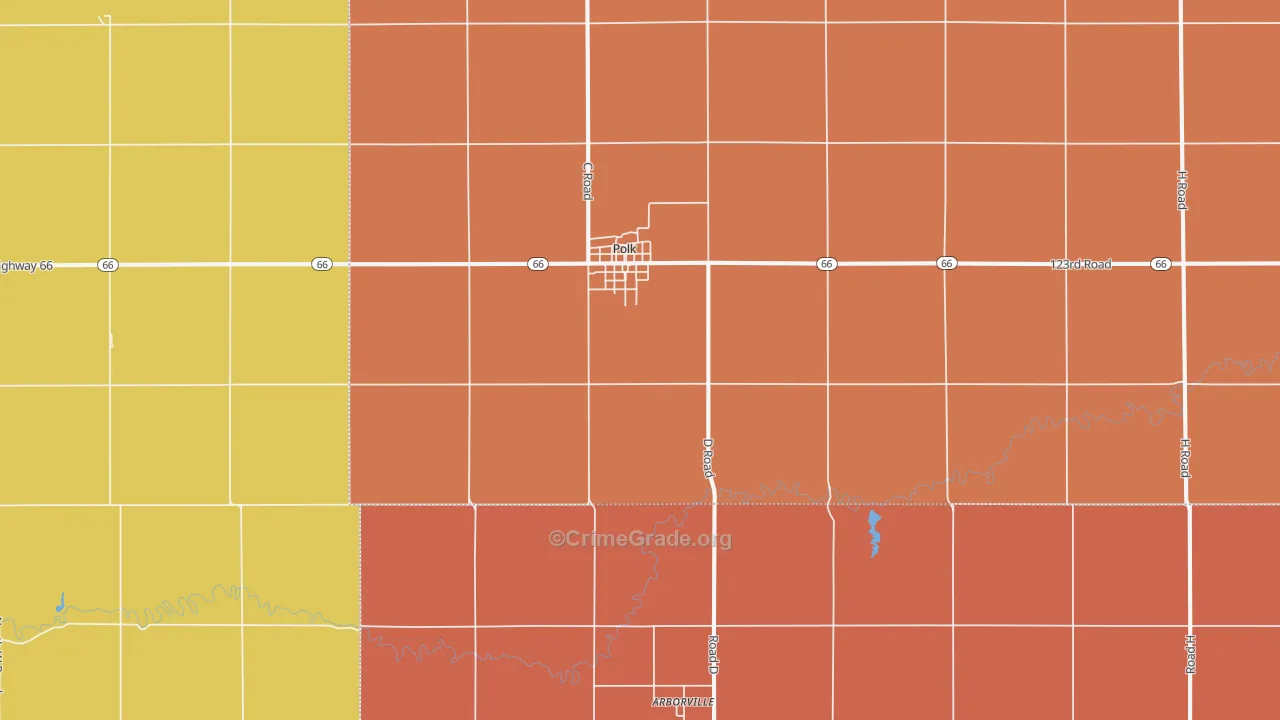 Polk, NE Map of Murder Rates