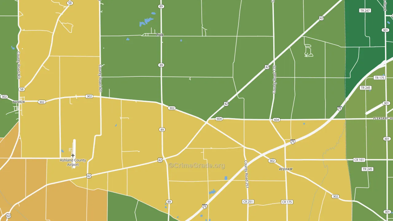 Polk, OH Map of Murder Rates