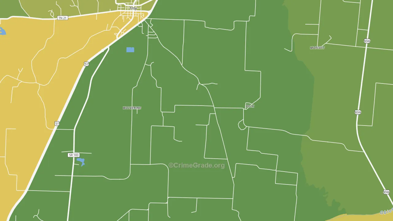 Polk, TN Map of Murder Rates