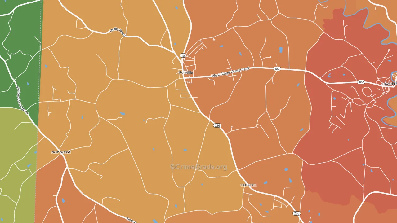 Polkville, NC Map of Murder Rates