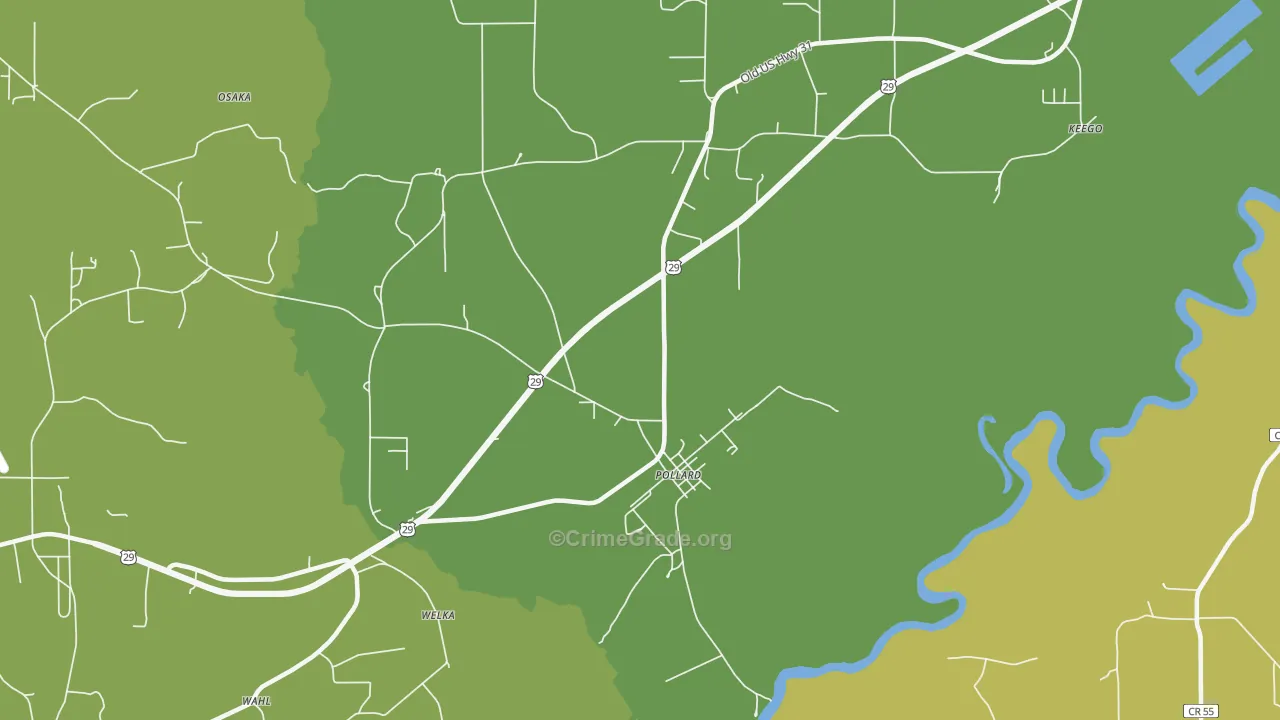 Pollard, AL Map of Murder Rates