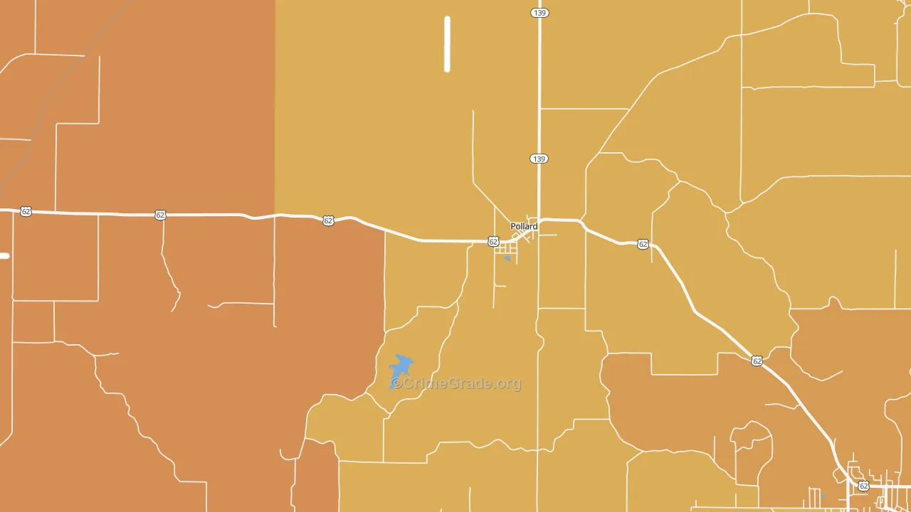 Pollard, AR Map of Murder Rates