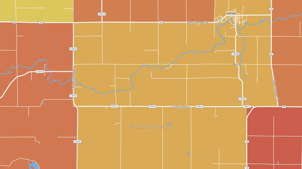 Polley, WI Map of Murder Rates