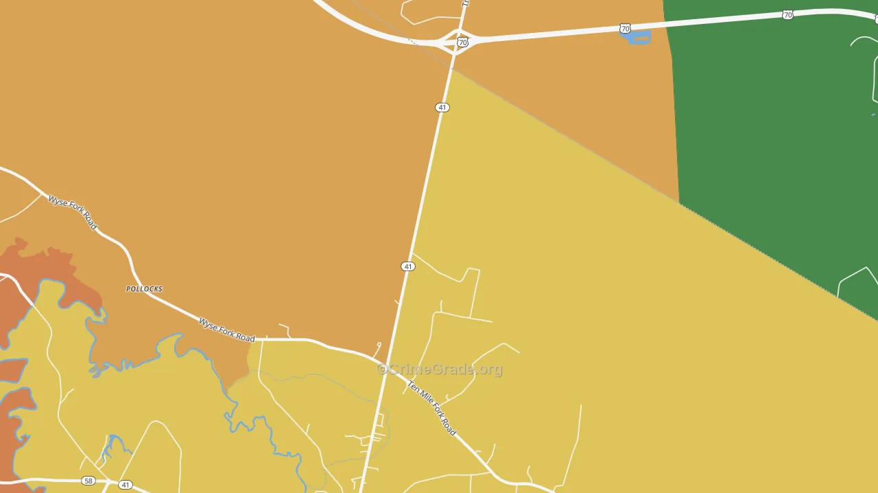 Pollocks, NC Map of Murder Rates