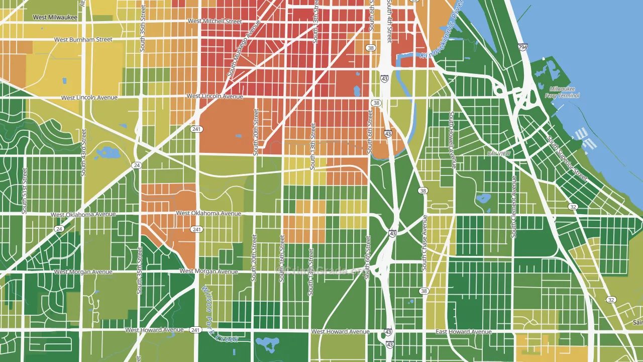 Polonia, Milwaukee, WI Map of Murder Rates