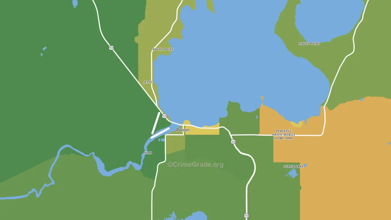 Polson, MT Map of Murder Rates
