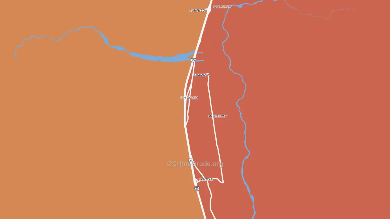 Polvadera, NM Map of Murder Rates