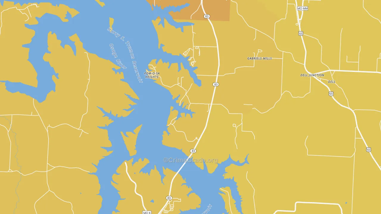 Pom-o-sa Heights, MO Map of Murder Rates