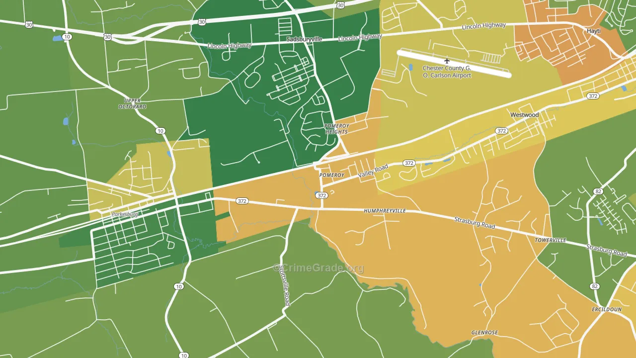 Pomeroy, PA Map of Murder Rates