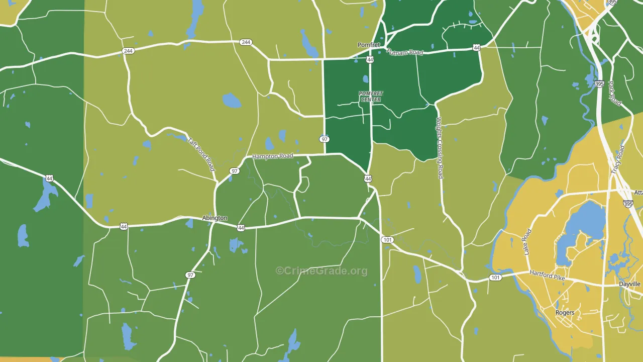 Pomfret Center, CT Map of Murder Rates