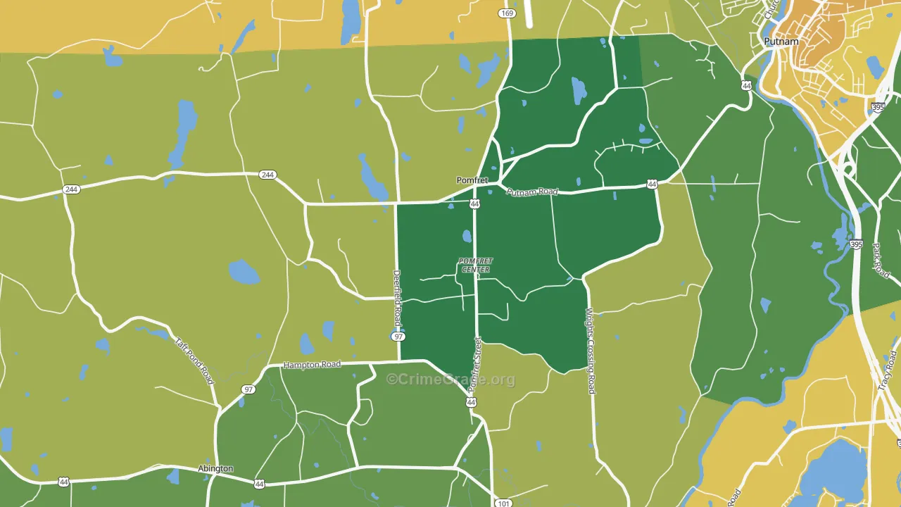 Pomfret, CT Map of Murder Rates