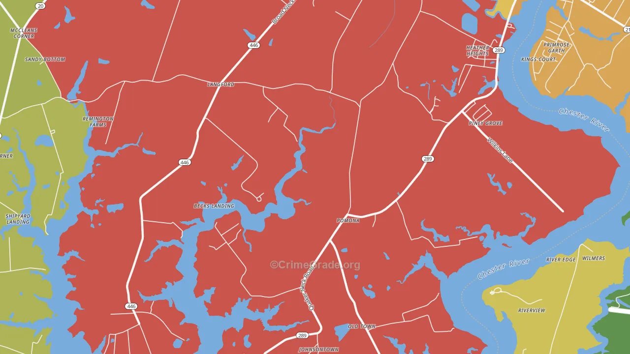 Pomona, MD Map of Murder Rates