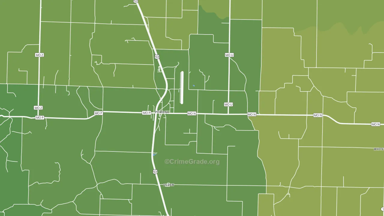 Pomona, MO Map of Murder Rates